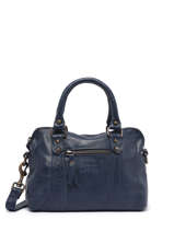 Sac Bandoulire Cow Cuir Basilic pepper Bleu cow BCOW57