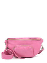 Sac Banane Pop Cuir Basilic pepper Rose pop BPOC54