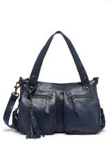 Schoudertas Cow Leder Basilic pepper Blauw cow BCOW37