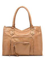 Sac Port paule A4 Pop Cuir Basilic pepper Marron pop BPOC31