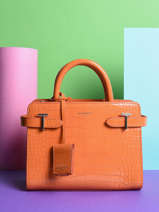 Sac Port Main S Emilie Croco Cuir Le tanneur Orange emily TEMI16A0