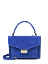 Cross Body Tas Velvet Leder Milano Blauw velvet VE21061G