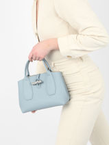 Longchamp Roseau Sac port main Bleu-vue-porte