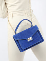 Cross Body Tas Velvet Leder Milano Blauw velvet VE21061G-vue-porte