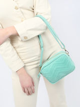 Sac Bandoulire Velvet Aspect Daim Milano Vert velvet VE19111G-vue-porte