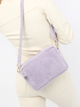 Sac Bandoulire Velvet Aspect Daim Milano Violet velvet VE19111L-vue-porte
