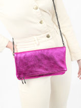 Sac Bandoulire Nine Cuir Milano Rose nine NI22112N-vue-porte