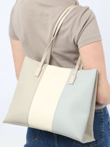 Sac Port paule A4 Trapeze David jones Argent trapeze 3-vue-porte