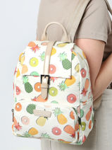 Sac  Dos Lancaster Multicolore basic vernis 514-86-vue-porte