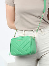 Sac Bandoulire Soft Matelass Cuir Lancaster Vert soft matelasse 22-vue-porte