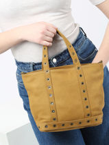 Sac Port Main Cabas Cuir Cuir Vanessa bruno Jaune cabas cuir 22V40435-vue-porte
