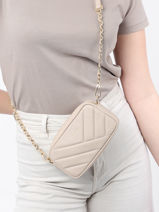 Sac Bandoulire Soft Matelasse Cuir Lancaster Beige soft matelasse 36-vue-porte