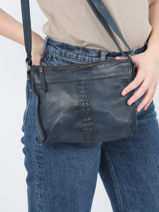 Sac Bandoulire Cow Cuir Basilic pepper Bleu cow BCOW58-vue-porte
