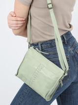Cross Body Tas Cow Leder Basilic pepper Groen cow BCOW58-vue-porte
