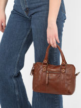 Cross Body Tas Cow Leder Basilic pepper Blauw cow BCOW57-vue-porte