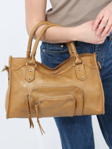 Sac  Main Pop Cuir Basilic pepper Marron pop BPOC22-vue-porte