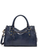 Sac Port Main Cow Cuir Basilic pepper Bleu cow BCOW22