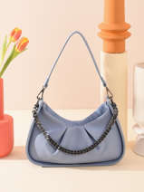 Sac Port paule Caviar Cuir Milano Bleu caviar CA22111
