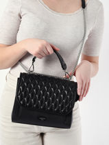 Sac  Rabat M Ninon Matelass Cuir Lancel Noir ninon A12229-vue-porte