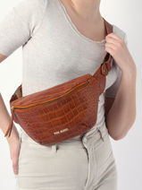 Sac Banane Alligator Cuir Paul marius Marron alligator BANANALL-vue-porte