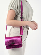 Sac Bandoulire Nine Cuir Milano Rose nine NI22115N-vue-porte