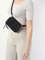 Sac Banane/bandoulire Paula Cuir Paul marius Noir vintage PAULA-vue-porte