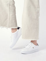 Sneakers Uit Leder Tommy hilfiger Wit women 69650K9-vue-porte