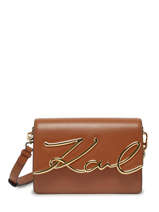 Sac Bandoulire K/signature Cuir Karl lagerfeld Marron k signature 225W3040