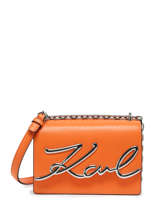 Cross Body Tas K/signature Leder Karl lagerfeld Oranje k signature 225W3041