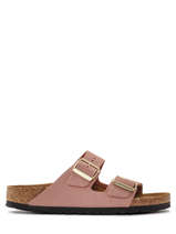 Slippers Arizona Uit Leder Birkenstock Roze women 1024199