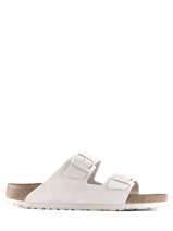 Slippers Arizona Uit Leder Birkenstock Grijs women 1024516