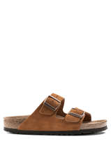 Slippers Arizona Uit Leder Birkenstock Bruin women 1009527