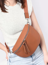 Sac Banane Miniprix Marron grained F3646-vue-porte
