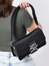 Sac Bandoulire K Autograph Polyester Recycl Karl lagerfeld Noir k autograph 231W3040-vue-porte