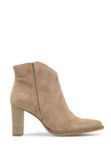 Enkellaarsjes Met Hak Uit Leder Myma Beige women 6600