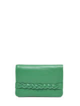 Portefeuille Lilou Cuir Nat et nin Vert vintage LILOU