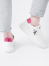 Sneakers En Cuir Calvin klein jeans Blanc women 82301W-vue-porte