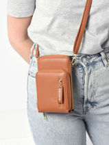 Telefoonetui /cross Body Miniprix Bruin gold SF72008-vue-porte