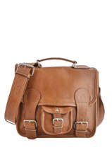 Cross Body Tas Cartable Leder Paul marius Bruin vintage S