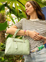 Cross Body Tas Cow Leder Basilic pepper Groen cow BCOW57