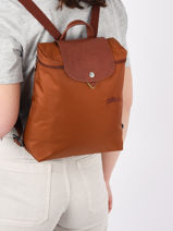 Longchamp Le pliage green Sac  dos Marron-vue-porte