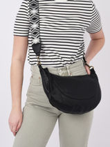Cross Body Tas Sangle Mandoline Zwart sangle MD041-vue-porte