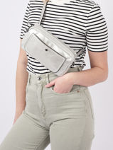 Sac Banane Et Bandoulire Miniprix Argent scintillant MD022S-vue-porte