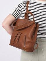 Sac  Dos Desigual Marron half logo 23SAKP08-vue-porte