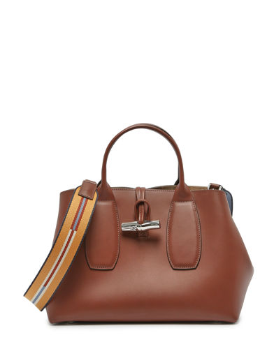 Longchamp Roseau box Sac port main Marron