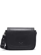 Sac Bandoulire Zephir Cuir Nathan baume Noir regate 1RG