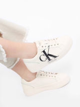 Sneakers En Cuir Calvin klein jeans Blanc women 9080LB-vue-porte