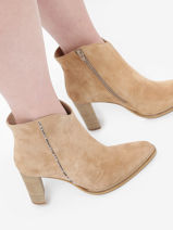 Bottines  Talon En Cuir Myma Beige women 6600-vue-porte