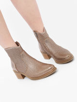 Bottines  Talon En Cuir Myma Marron women 6513-vue-porte