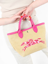 Longchamp Le pliage scuba Sac port main Rose-vue-porte